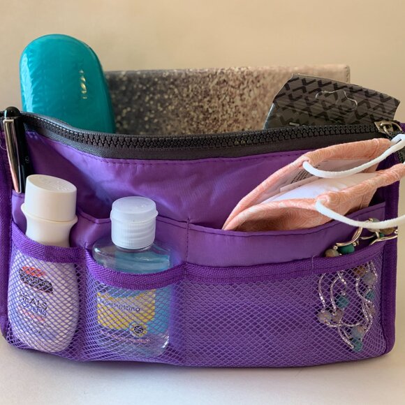 Bag Organizer/ Purse Insert / Divider /Cosmetic Case for Tote - Purple- NWT - Picture 4 of 9